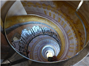 Optical illusion-the Rococo spiral staircase, as seen in a mirror! Melk Abbey, an hour's drive from Vienna.